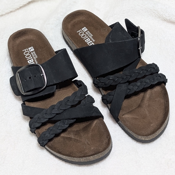 White Mountain Leather Buckle Slide Healing Sandals - Women's, size 10 - Picture 3 of 6